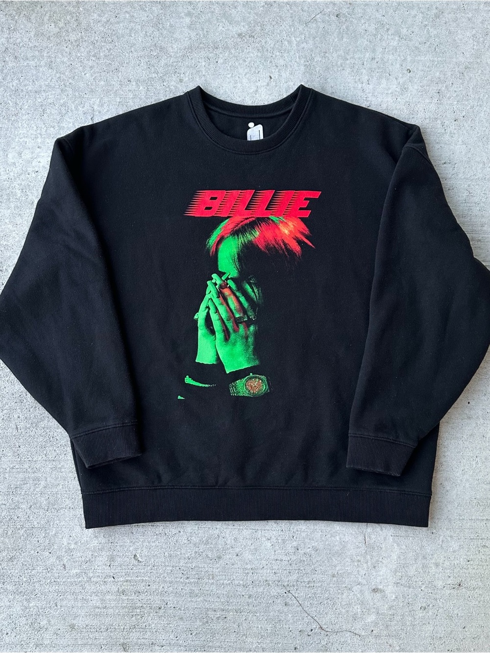 Billie Eilish Where Do We Go World Tour Crewneck Sweatshirt 2020 Graphic Black